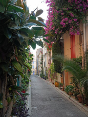 Gasse in Argeles-sur-mer, Südfrankreich