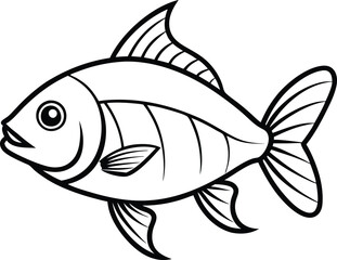 Modern Fish Line Drawing – Vector Clipart