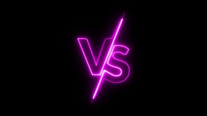 glowing neon VS versus bars icon animation on black background. Animation of the confrontation. Neon animation VS on black background.
White color Vs text VS versus bars animated.  - Powered by Adobe