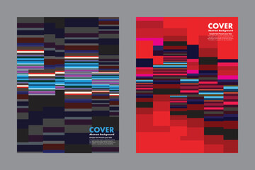 Vector abstract background with horizontal line blocks forming a rhythmic. Bold color strips pop form overall palette, A balance of order and distortion. For covers, annual report, digital artwork.