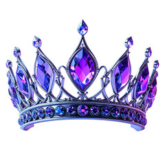 Purple and blue crown illustration with jewels