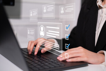 Human resource HR management recruitment connection global job career business corporate concept