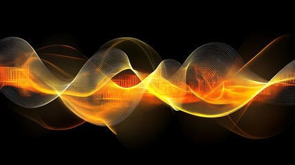 Abstract wave patterns in orange and yellow