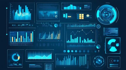 Futuristic data dashboard