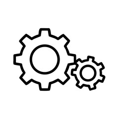 Obraz premium Interlocking gears in minimalist design on white background 