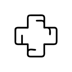 Obraz premium Minimalist line art medical cross symbol on white background 