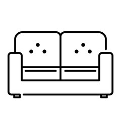 Sofa icon. couch, furniture, seat, lounge, comfort, living, relax, interior. Vector Icon Illustration