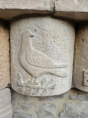 Stone Carving of a Dove with Olive Branch – Assisi, Umbria, Italy