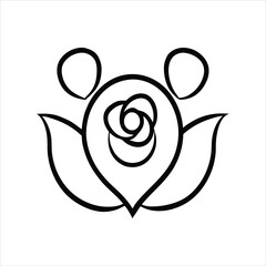 Rose Blossom with Person Icon Vector Art