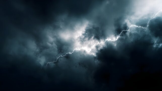 Broken graph line drifting through a stormy cloud filled sky - Powered by Adobe