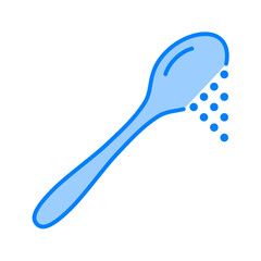 Spoon icon. utensil, stir, metal, scoop, kitchen, cafe, silverware, tool. Vector Icon Illustration