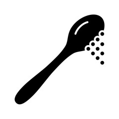 Spoon icon. utensil, stir, metal, scoop, kitchen, cafe, silverware, tool. Vector Icon Illustration
