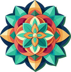 Abstract Geometric Flower Background with papercut style stock illustration