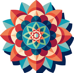 Abstract Geometric Flower Background with papercut style stock illustration