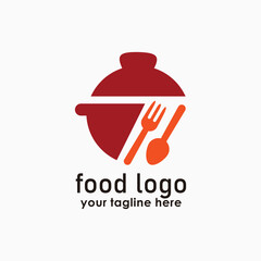 cauldron and food logo template, minimalist food logos, restaurant logo design vector
