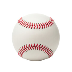A classic white baseball stands ready for action, its red stitching prominent against the black background, perfect for sports-themed designs and athletic promotions.