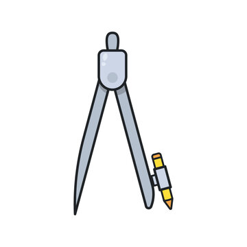 A detailed 3D illustration showcasing a compass and pencil, ideal for design, engineering, and education content.