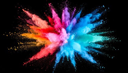 motion capture of colorful powder explosion
