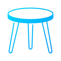 Table icon. coffee, furniture, cafe, wood, interior, lowtable, decor, seating. Vector Icon Illustration