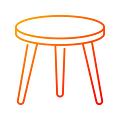 Table icon. coffee, furniture, cafe, wood, interior, lowtable, decor, seating. Vector Icon Illustration