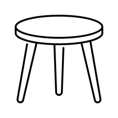 Table icon. coffee, furniture, cafe, wood, interior, lowtable, decor, seating. Vector Icon Illustration