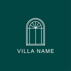 Line art logo design. Private villas. Home stay