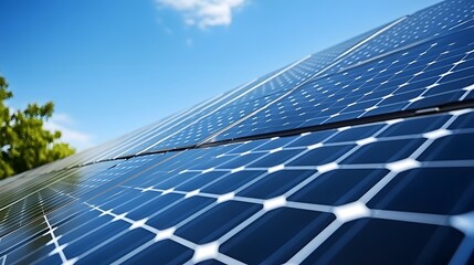 Solar panels on rooftops of a modern city capturing sunlight
