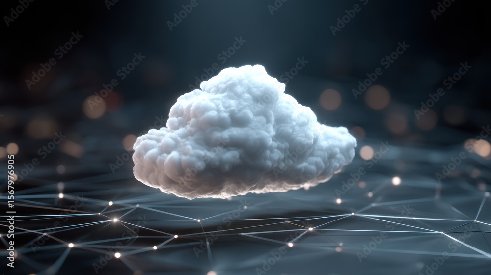 Aufkleber cloud computing network digital data connection technology concept