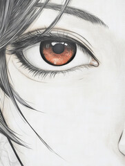 Fototapeta premium Illustrative Woman Face - Close Up