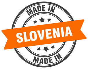 Made in Slovenia round sign. Made in Slovenia stamp.
