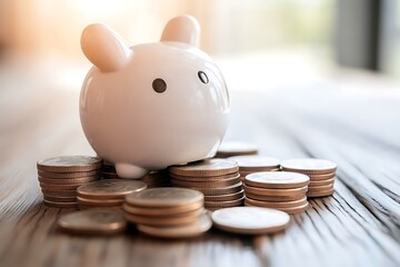 piggy bank with coins