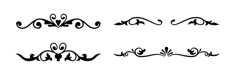 set of ornate calligraphic vintage elements vector