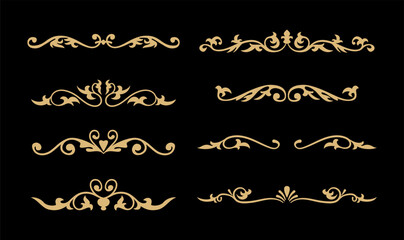 set of ornate calligraphic vintage elements vector