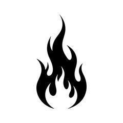 vector illustration of a black flame on a white background