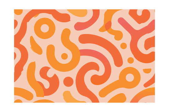 Abstract orange shapes on a light peach seamless pattern design vector