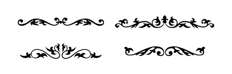 set of ornate calligraphic vintage elements vector