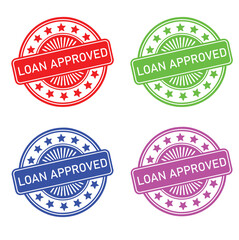 Loan Approved Grunge Rubber Stamp – Red Vector Seal with Transparent Background