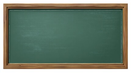Empty green chalkboard with wooden frame
