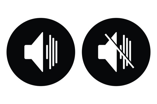 Sound Icons. Set of no sound, No speaker icon. Volume Off symbol. Silent mode icons. Vector isolated Volume icon set. eps 10