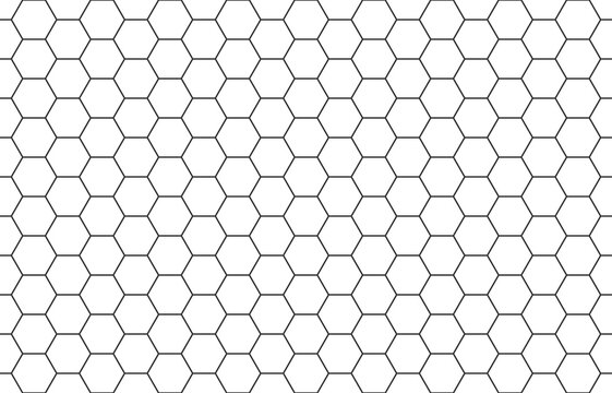 Seamless pattern of small, evenly spaced hexagons, forming a continuous honeycomb-like grid against a transparent background, perfect for a modern or technological aesthetic.