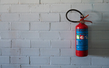 fire extinguisher on the wall