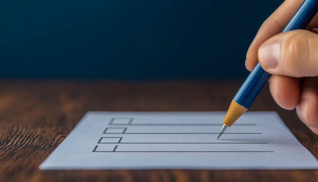 teacher development with education leadership and instructional improvement. Hands holding a self-assessment rubric for instructional leadership development