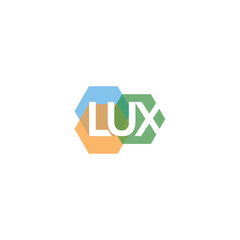 LUX logo design. Initial letter L U X, Letter LUX Logo Design Vector Template