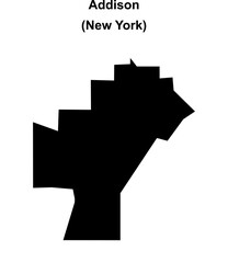Addison (New York) blank outline map
