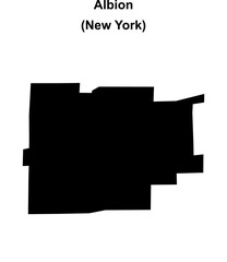 Albion (New York) blank outline map
