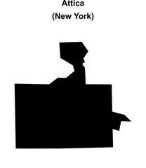 Attica (New York) blank outline map