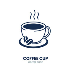 Coffee cup. cup, mug, beverage, drink, hot, espresso, caffeine. Vector Icon Illustration