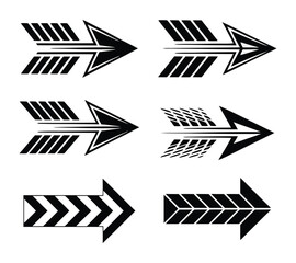 Modern Tech-Style Arrows and Tribal Icons, Graphic Design Vector Collection On White Background