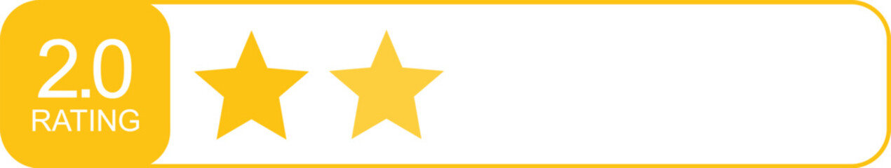 Obraz premium Two-Star Rating Vector Illustration Depicting Customer Satisfaction Level on a Transparent Backdrop, Ideal for Feedback Forms and Service Quality Assessments