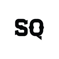 SQ monogram logo design letter text name symbol monochrome logotype alphabet character simple logo